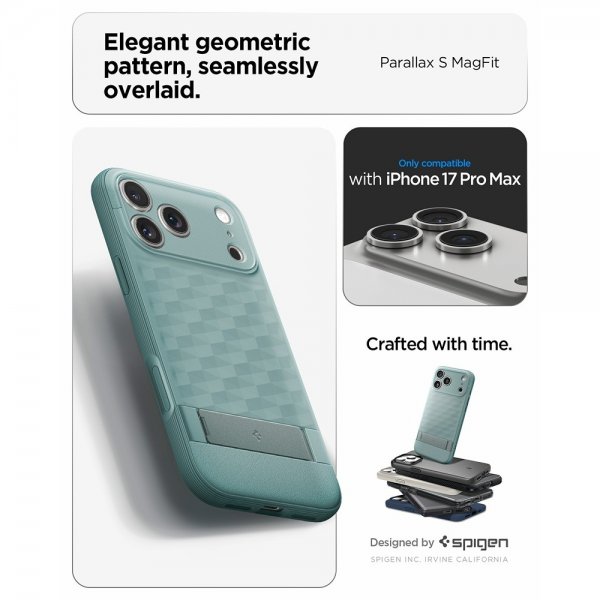 Spigen iPhone 17 Pro Max Cover Parallax S MagFit Sage Green
