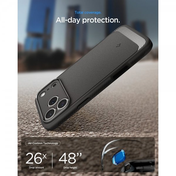 Spigen iPhone 17 Pro Max Cover Rugged Armor MagFit Marble Gray