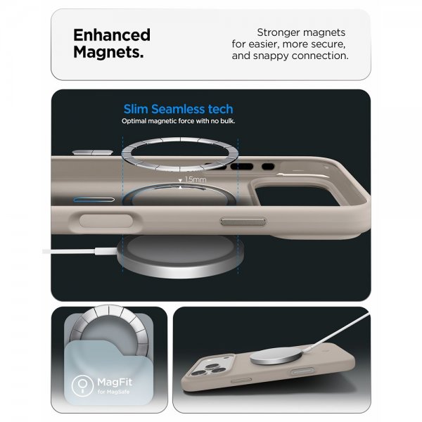 Spigen iPhone 17 Pro Max Cover Silicone Fit MagFit Stone