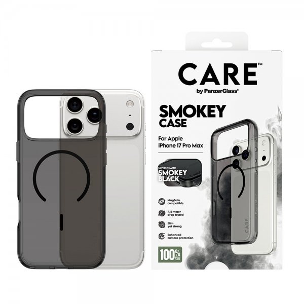 CARE by PanzerGlass iPhone 17 Pro Max Cover Smokey MagSafe Sort