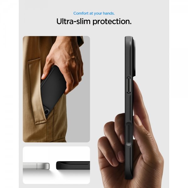 Spigen iPhone 17 Pro Max Cover Thin Fit MagFit Sort