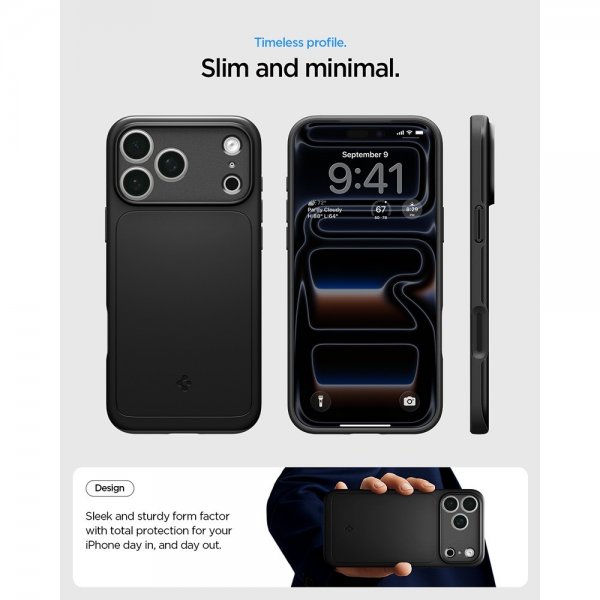 Spigen iPhone 17 Pro Max Cover Thin Fit MagFit Sort