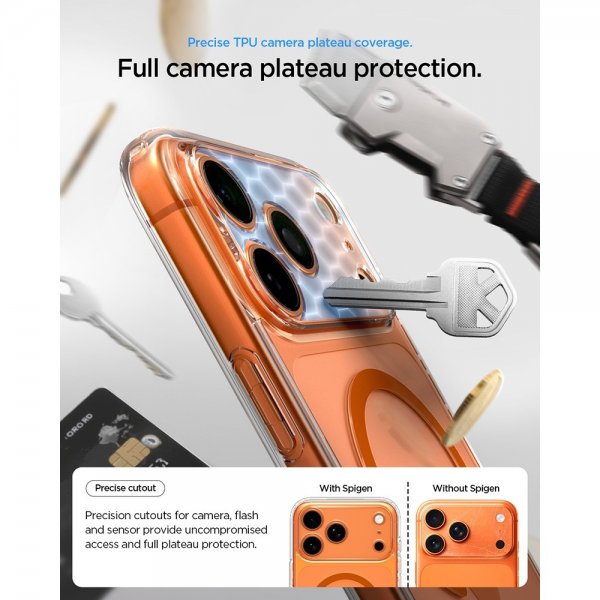 Spigen iPhone 17 Pro Max Cover Ultra Hybrid MagFit Klar Orange