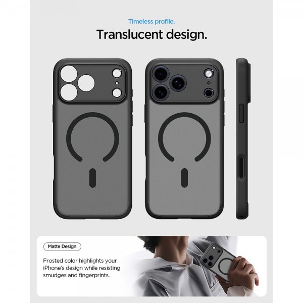 Spigen iPhone 17 Pro Max Cover Ultra Hybrid MagFit Frost Black