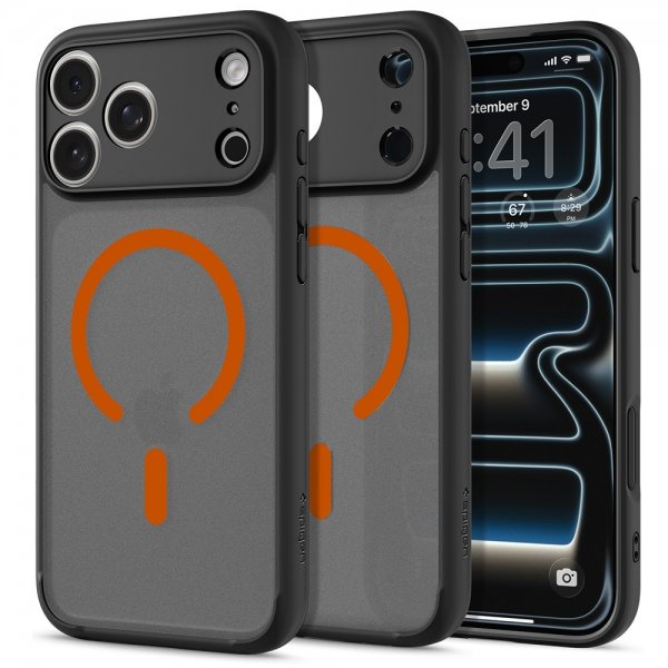 Spigen iPhone 17 Pro Max Cover Ultra Hybrid MagFit Frost Black Orange