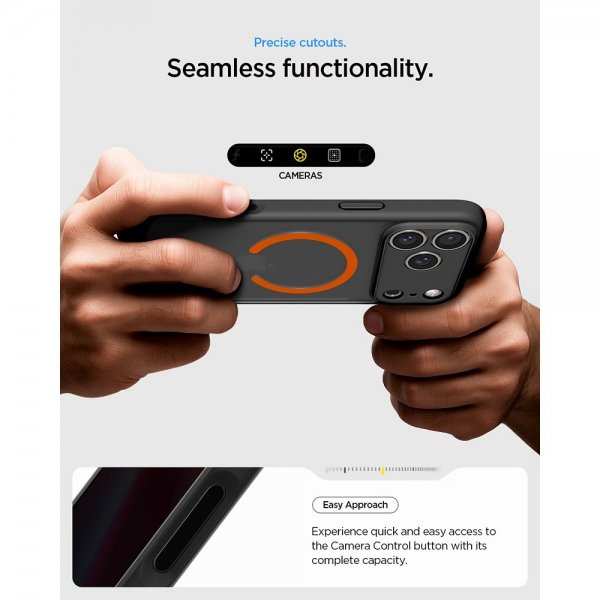 Spigen iPhone 17 Pro Max Cover Ultra Hybrid MagFit Frost Black Orange