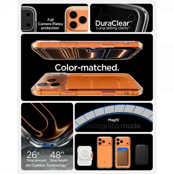 Spigen iPhone 17 Pro Max Cover Ultra Hybrid T MagFit Glossy Orange