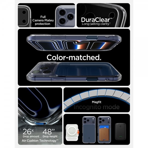 Spigen iPhone 17 Pro Max Cover Ultra Hybrid T MagFit Mat Blå