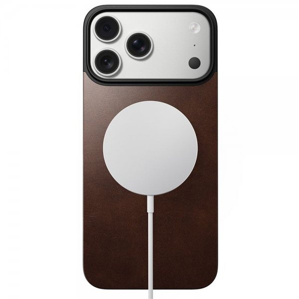 Nomad iPhone 17 Pro Max Skin Mag Læder Bagside Rustic Brown