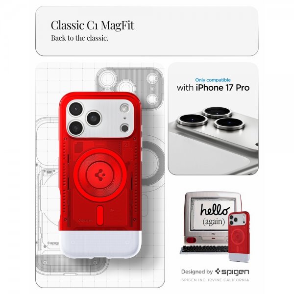 Spigen iPhone 17 Pro Cover Classic C1 MagFit Ruby