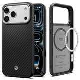 Spigen iPhone 17 Pro Cover Enzo Aramid T MagFit Sort Sølv