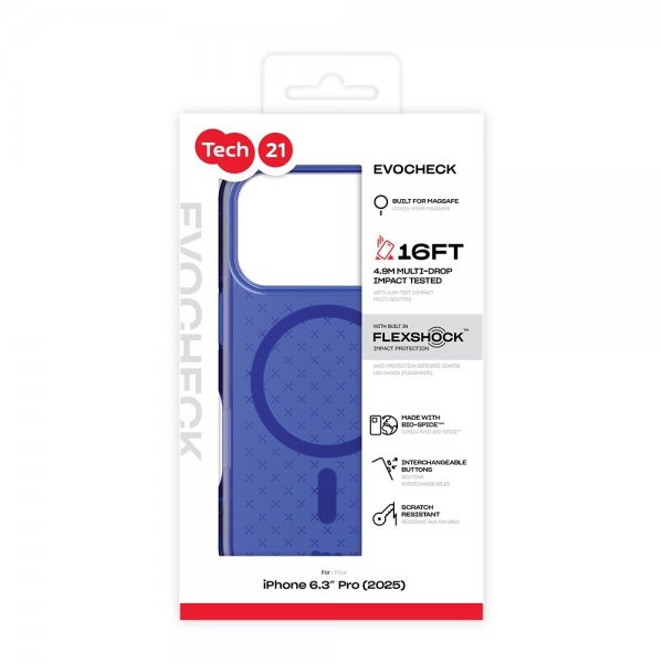 Tech21 iPhone 17 Pro Cover EvoCheck MagSafe Electric Blue