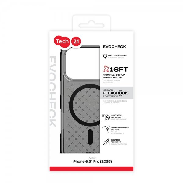 Tech21 iPhone 17 Pro Cover EvoCheck MagSafe Smokey Black