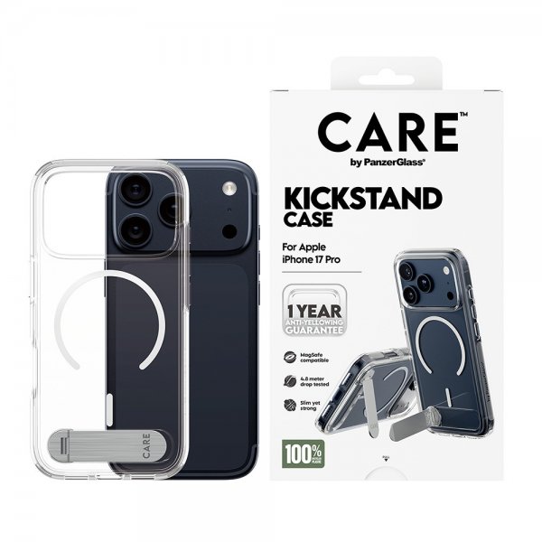 CARE by PanzerGlass iPhone 17 Pro Cover Kickstand MagSafe Transparent