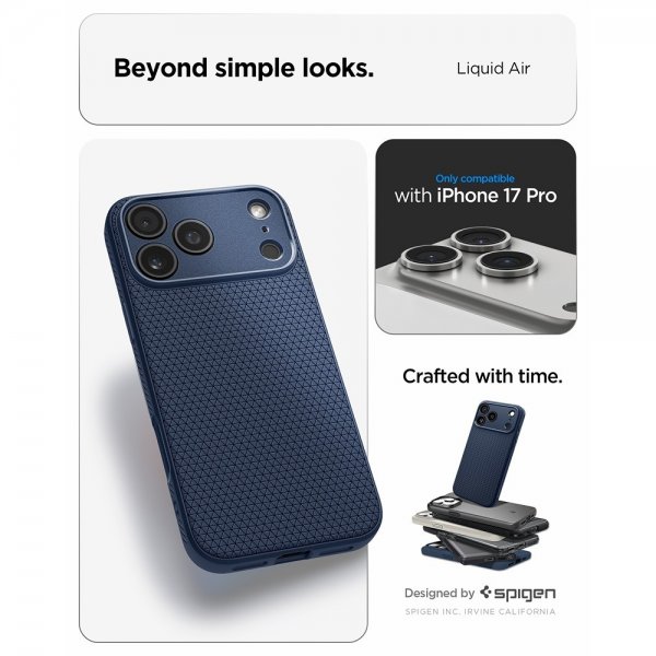 Spigen iPhone 17 Pro Cover Liquid Air Navy Blue