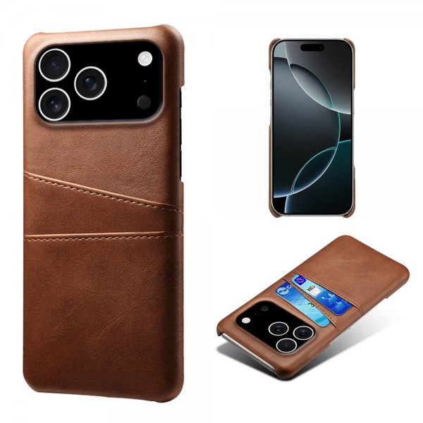 iPhone 17 Pro Cover med to Kortlommer Mørkebrun