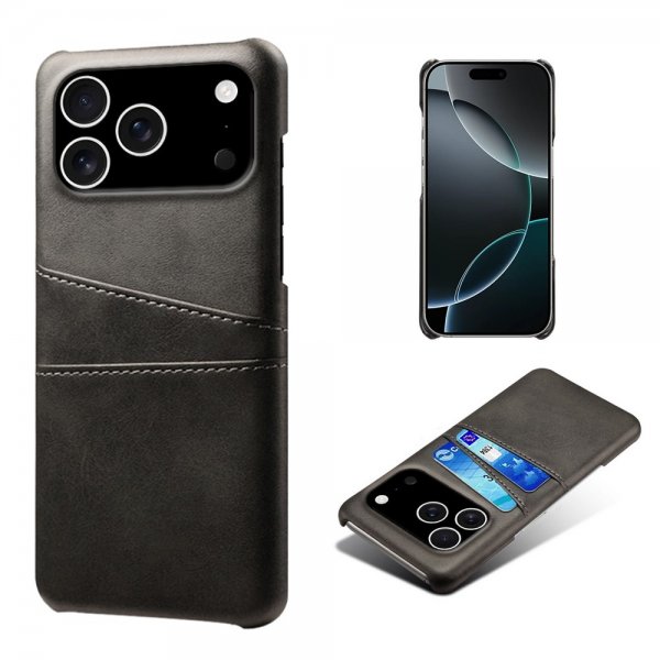 iPhone 17 Pro Cover med to Kortlommer Sort