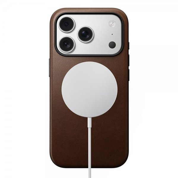 Nomad iPhone 17 Pro Cover Modern Leather Case Brun