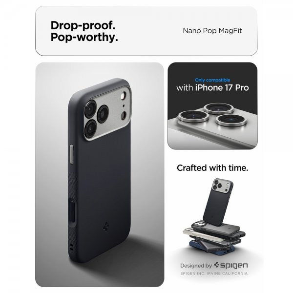 Spigen iPhone 17 Pro Cover Nano Pop MagFit Black Sesame