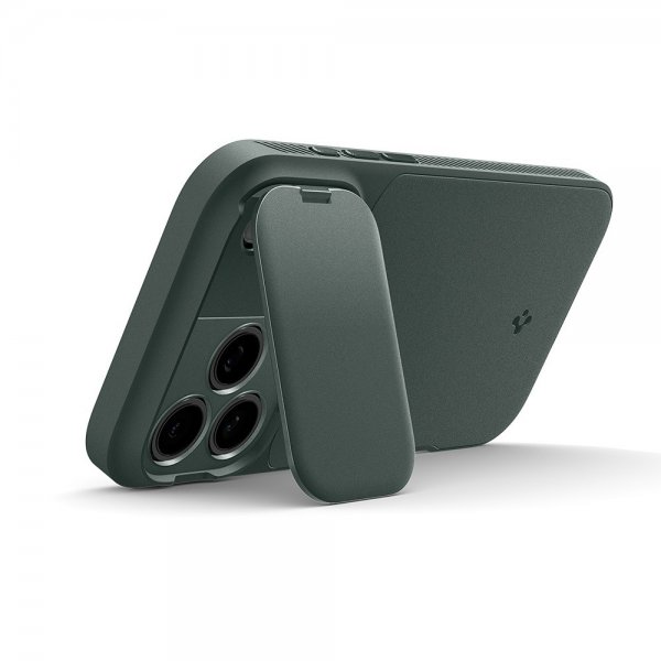 Spigen iPhone 17 Pro Cover Optik Armor MagFit Abyss Green