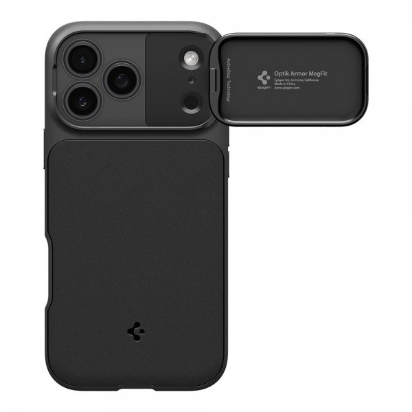 Spigen iPhone 17 Pro Cover Optik Armor MagFit Sort