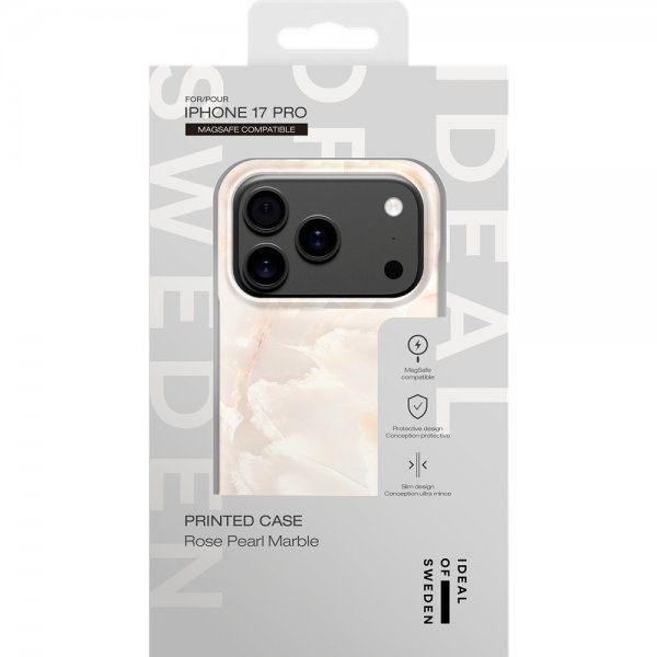 Ideal of Sweden iPhone 17 Pro Cover Printed Case MagSafe Rose Pearl Marble