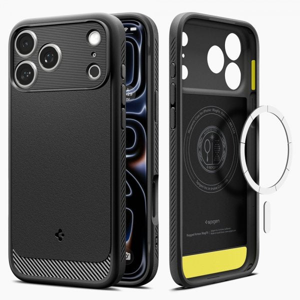 Spigen iPhone 17 Pro Cover Rugged Armor MagFit Mat Sort