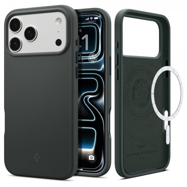 Spigen iPhone 17 Pro Cover Silicone Fit MagFit Abyss Green