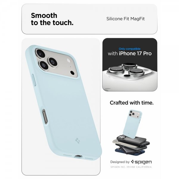 Spigen iPhone 17 Pro Cover Silicone Fit MagFit Mute Blue