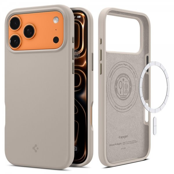 Spigen iPhone 17 Pro Cover Silicone Fit MagFit Stone