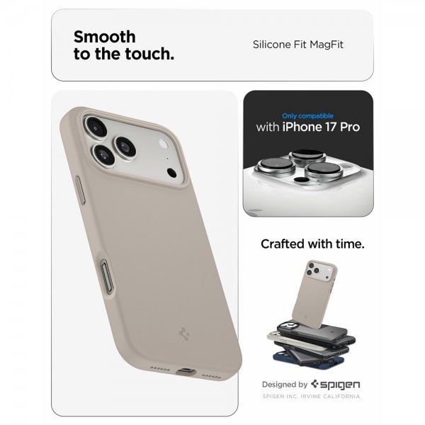 Spigen iPhone 17 Pro Cover Silicone Fit MagFit Stone