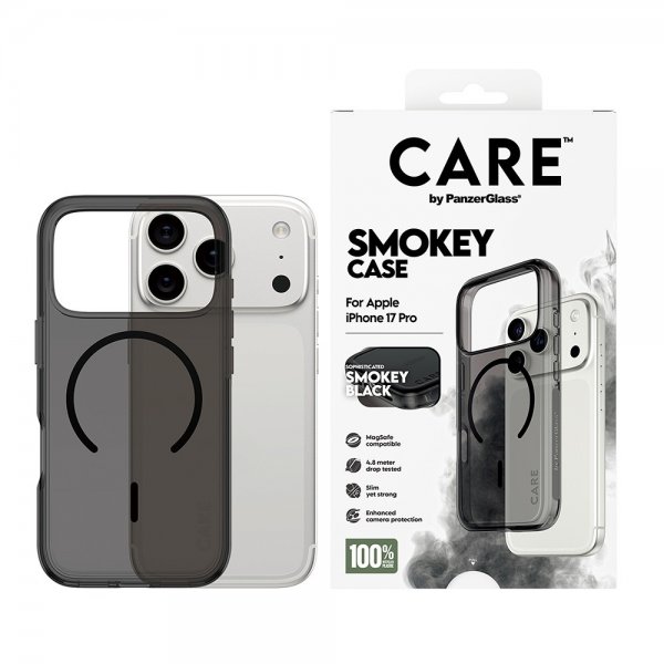CARE by PanzerGlass iPhone 17 Pro Cover Smokey MagSafe Sort