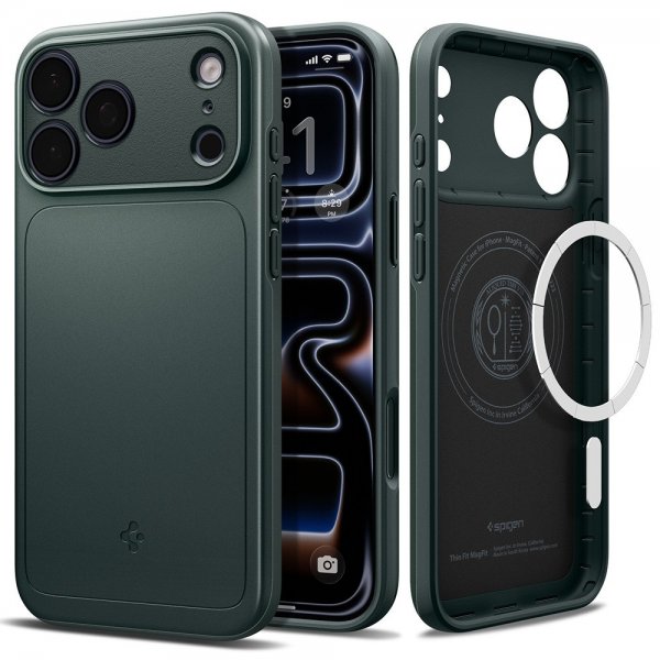 Spigen iPhone 17 Pro Cover Thin Fit MagFit Abyss Green