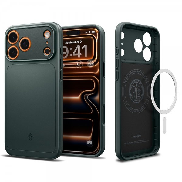 Spigen iPhone 17 Pro Cover Thin Fit MagFit Abyss Green
