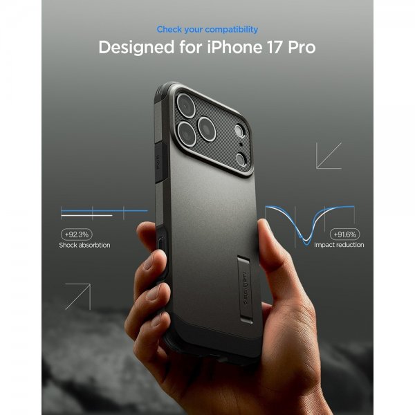 Spigen iPhone 17 Pro Cover Tough Armor T MagFit Gunmetal
