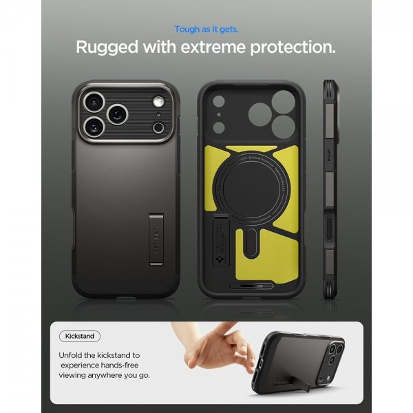 Spigen iPhone 17 Pro Cover Tough Armor T MagFit Gunmetal