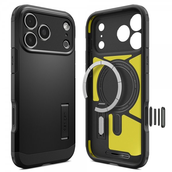 Spigen iPhone 17 Pro Cover Tough Armor T MagFit Sort