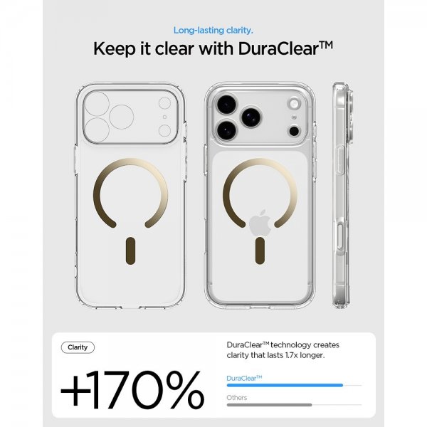 Spigen iPhone 17 Pro Cover Ultra Hybrid MagFit Clear Gold