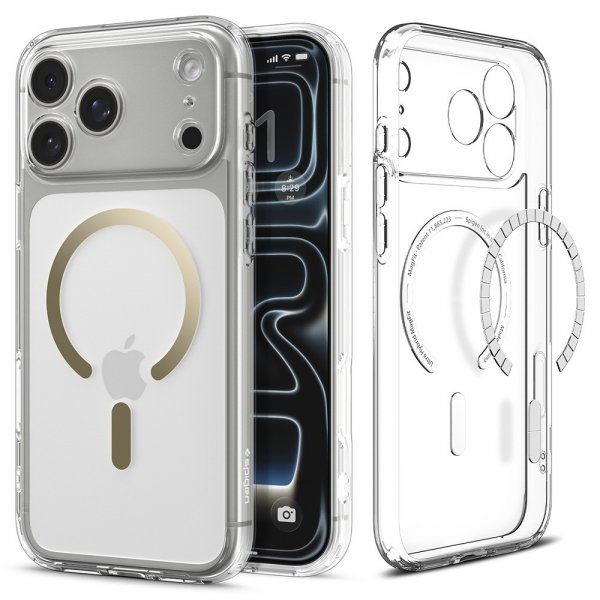 Spigen iPhone 17 Pro Cover Ultra Hybrid MagFit Clear Gold