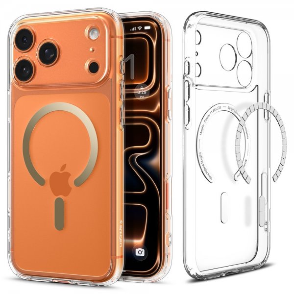 Spigen iPhone 17 Pro Cover Ultra Hybrid MagFit Clear Gold