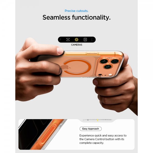 Spigen iPhone 17 Pro Cover Ultra Hybrid MagFit Clear Orange