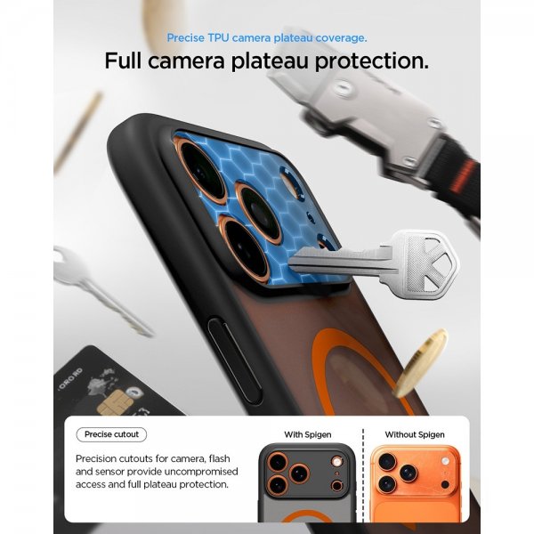 Spigen iPhone 17 Pro Cover Ultra Hybrid MagFit Frost Black Orange