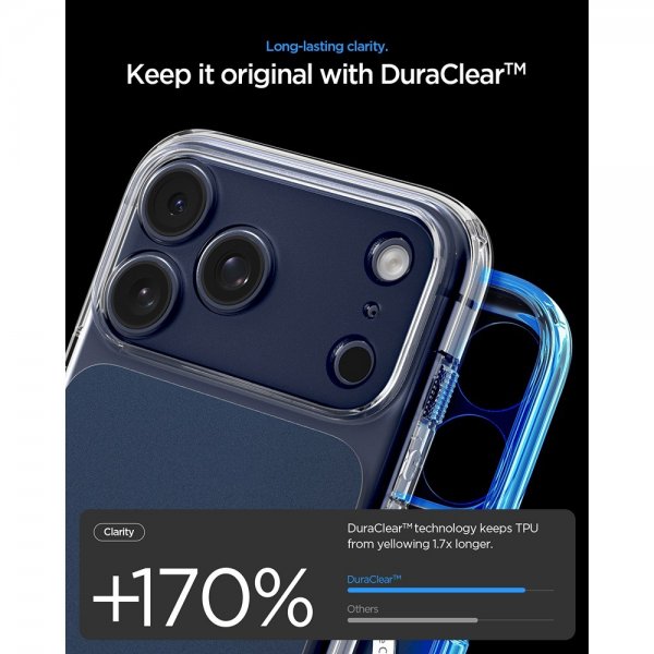 Spigen iPhone 17 Pro Cover Ultra Hybrid T MagFit Mat Blå