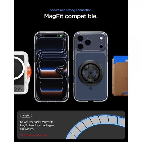 Spigen iPhone 17 Pro Cover Ultra Hybrid T MagFit Mat Blå