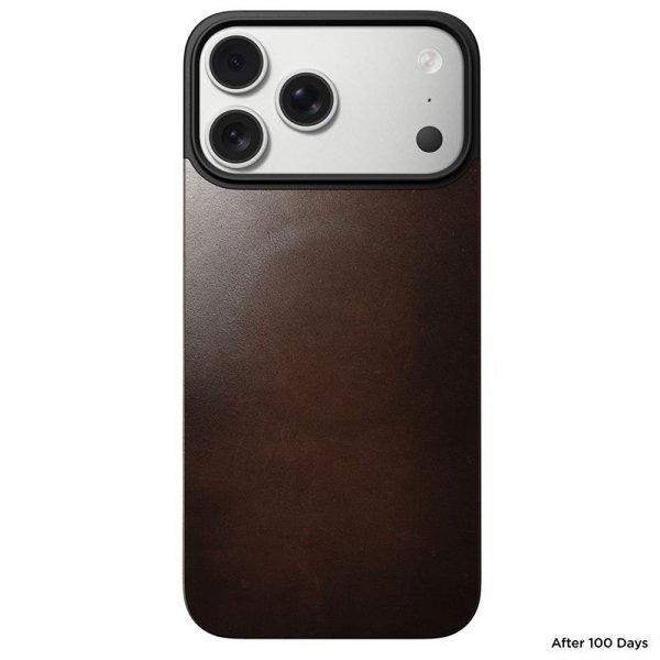 Nomad iPhone 17 Pro Skin Mag Læder Bagside Rustik Brun