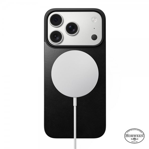 Nomad iPhone 17 Pro Skin Mag Leather Back Sort