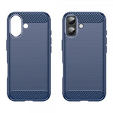 iPhone 17 Cover Børstet Kulfibertekstur Blå