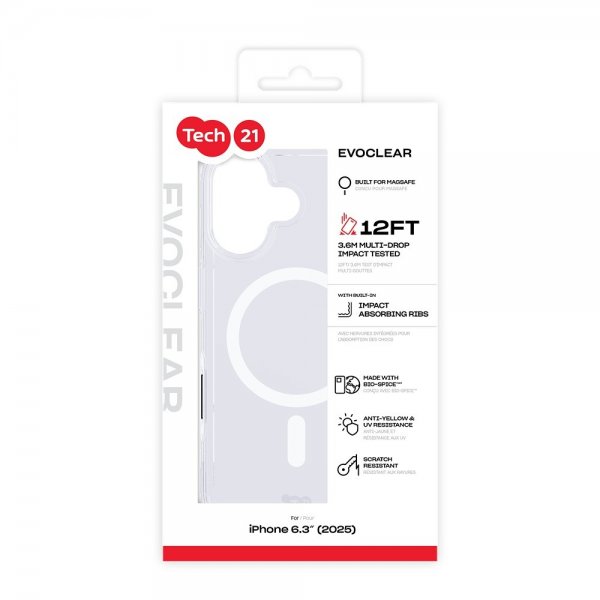 Tech21 iPhone 17 Cover EvoClear MagSafe Transparent
