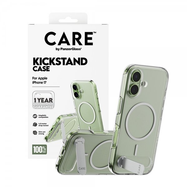 CARE by PanzerGlass iPhone 17 Cover Kickstand MagSafe Transparent