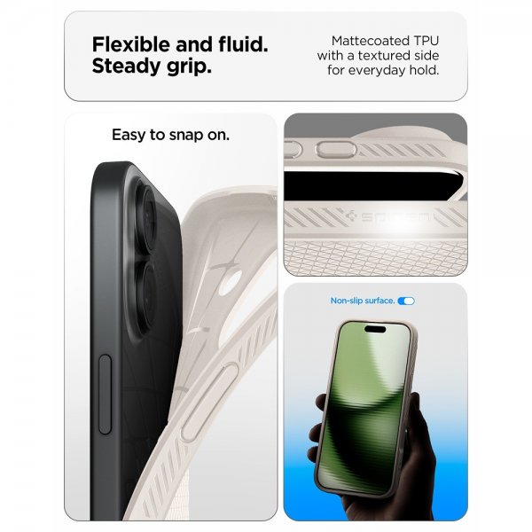 Spigen iPhone 17 Cover Liquid Air Natural Titanium